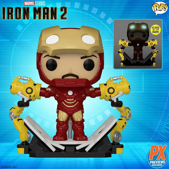 Funko Pop! Deluxe: Iron Man 2 - Iron Man with Gantry PX Previews Exclusive